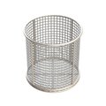 Anysizebasket Round Wire Mesh Basket: 6Dia. x 6H, 304 SS, 3/16 Rod Frame, No Handles, Mesh: 2 x .063 TMT-060RND060-N02S